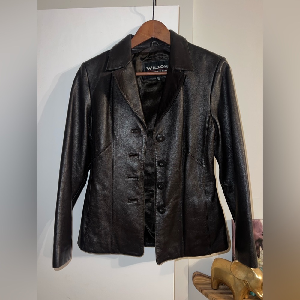 WILSON leather jacket womens xs